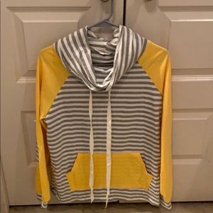 Stripped cowl neck shirt